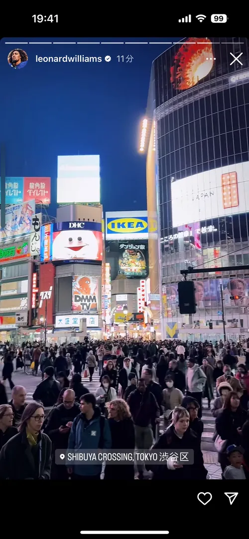 レナード・ウィリアムズ at 渋谷スクランブル交差点