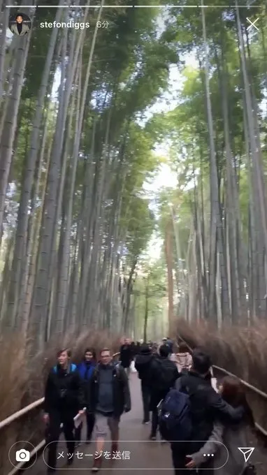 ステフォン・ディグス at 京都嵐山 竹林の小道